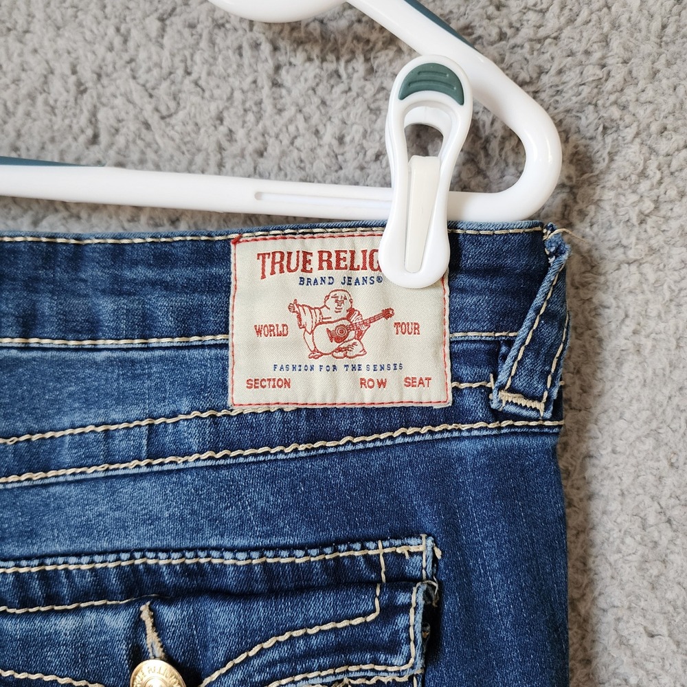 True Religion Halle Super Skinny Jeans Womens 32 Blue High Rise Contrast Stitch - Picture 12 of 16